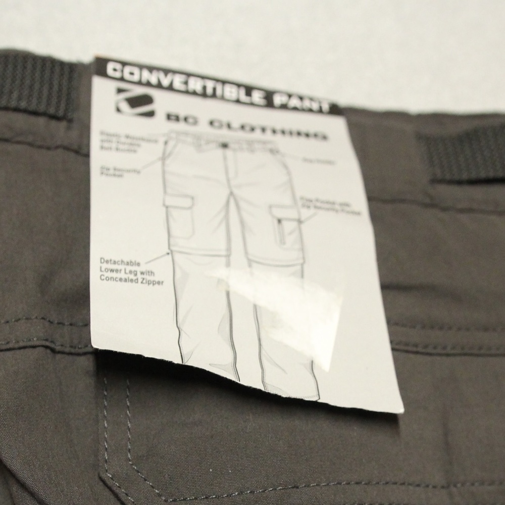 BC Clothing Men's Cargo Pants Outdoor Convertible Zipper Pants Size: XXL x 30